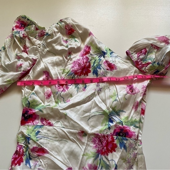 Les reveries 100% silk floral mini dress size 2 - Picture 9 of 13